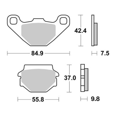 Coppia Pastiglie SBS Posteriori Kymco Agility 125 2008-2012 - 135HM-0