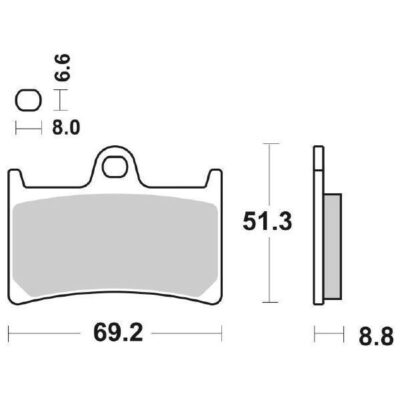 Coppia Pastiglie SBS Anteriori Sinterizzata Yamaha T-Max 500 2008> - 198MS-0