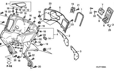 64320KRJ790ZA - Scudo Interno *NH1* Honda S-Wing 150-0