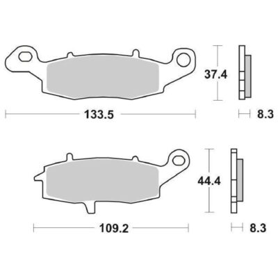 Coppia Pastiglie SBS Anteriore Sinterizzata Dx Kawasaki Er6-n - 704HS-0