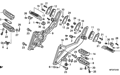 50645-MBW-000 / Pedana Anteriore Sx Originale Honda CB 600 Hornet -0