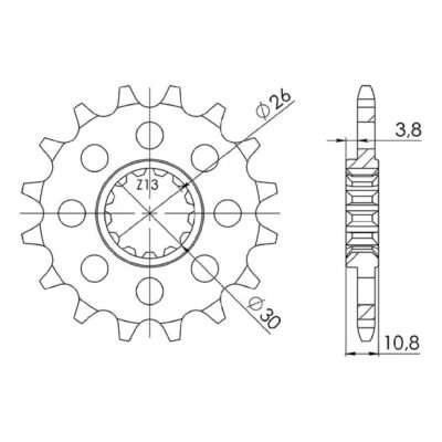 542180417 - Pignone In Acciaio Yamaha YZF-R1 1000 2004>2014 -17 Denti / 520 Passo-0