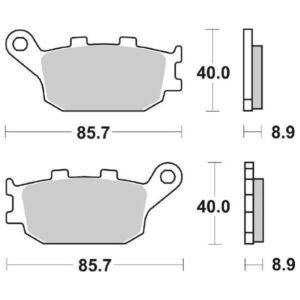 Coppia Pastiglie SBS Posteriori Kawasaki Z 750 2007> - 657HF